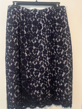 LK Bennett Lace navy pencil skirt